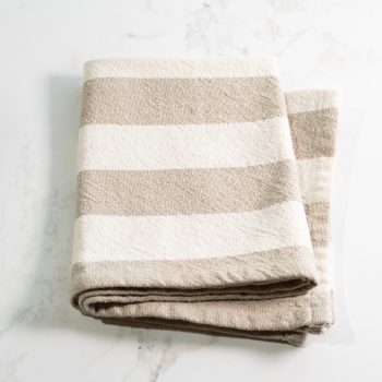 IVORY & SAGE STRIPE TEA TOWELS SET OF 2