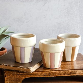 STRIPE MINI POTS SET OF 3