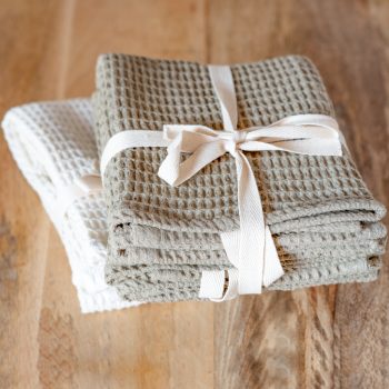 SMALL WEAVE WAFFLE TOWEL SET OF 2