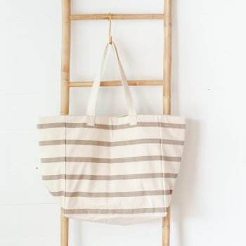LARGE TAUPE STRIPE BAG